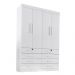 Guarda Roupa 4 Portas 8 Gavetas Mônaco D'Doro Branco
