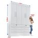 Guarda Roupa 4 Portas 8 Gavetas Mônaco D'Doro Branco