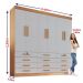 Guarda Roupa 6 Portas 12 Gavetas Mônaco D'Doro Cinamomo Off White