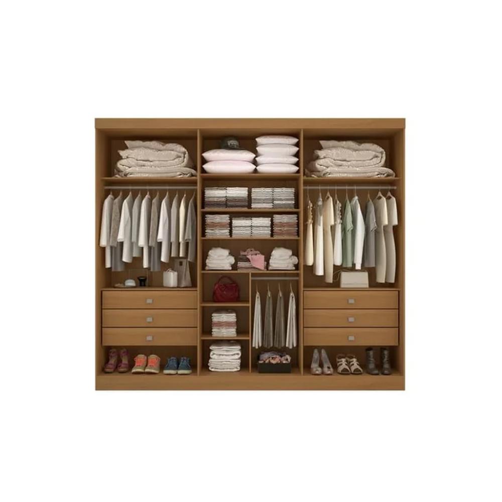 Guarda Roupa 6 Portas 6 Gavetas Da Vinci Plus Ripado Cinamomo Off White