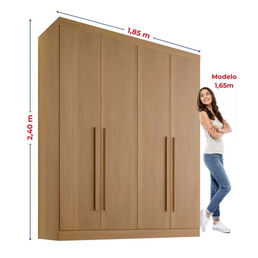 Guarda Roupa Da Vinci Plus Cinamomo 4 Portas 3 Gavetas