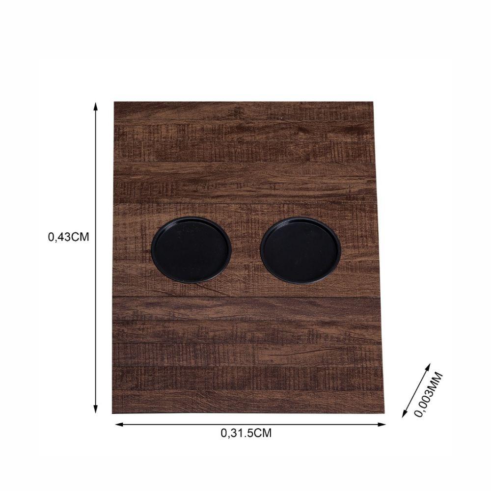 Kit 2 Bandeja Esteira para Braço de Sofá Ipê com Porta Copos e Controle