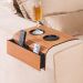 Kit 2 Bandeja Esteira para Braço de Sofá MDF Cinamono com Porta Copos e Controle