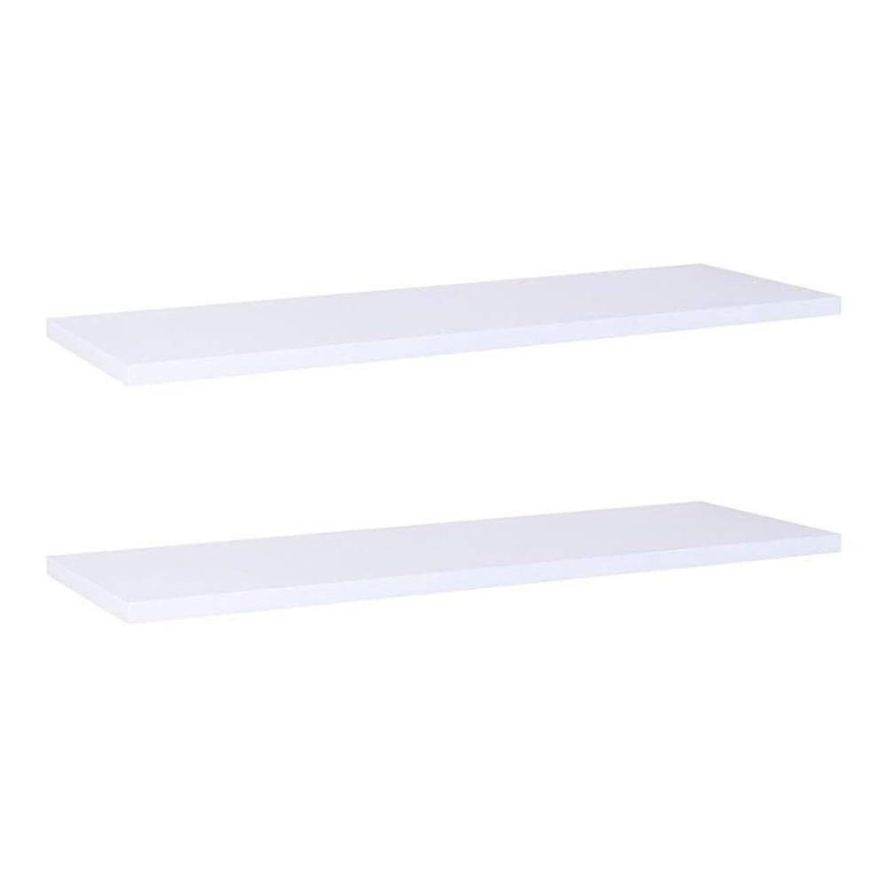 Kit 2 Prateleiras Suspensa Organizador Dormitório Infantil 60 X 15mm Cor Branco
