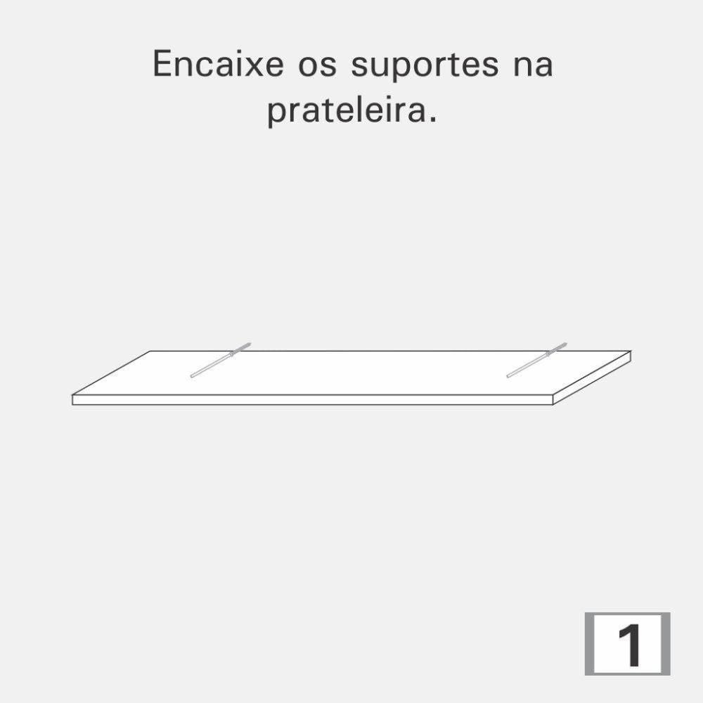 Kit 2 Prateleiras Suspensa Organizador Dormitório Infantil 60 X 15mm Cor Branco