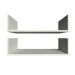 Kit 2 Prateleiras em U 60x15 cm Organizador Escritório com Suporte Invisível Branco