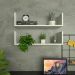 Kit 2 Prateleiras em U 60x15 cm Organizador Escritório com Suporte Invisível Branco