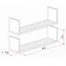 Kit 2 Prateleiras em U 60x15 cm Organizador Escritório com Suporte Invisível Branco