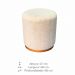 Kit 2 Puff Barcelona Linho Bege e Base Madeira