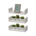 Kit 3 Prateleiras em U 60x15 cm Organizador Escritório com Suporte Invisível Branco