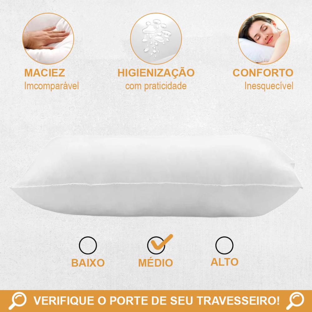 Kit 6 Travesseiros Ant 100% Fibra Siliconada Pura 50x70cm