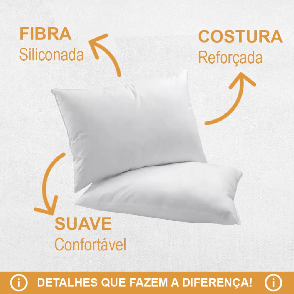Kit 6 Travesseiros Ant 100% Fibra Siliconada Pura 50x70cm