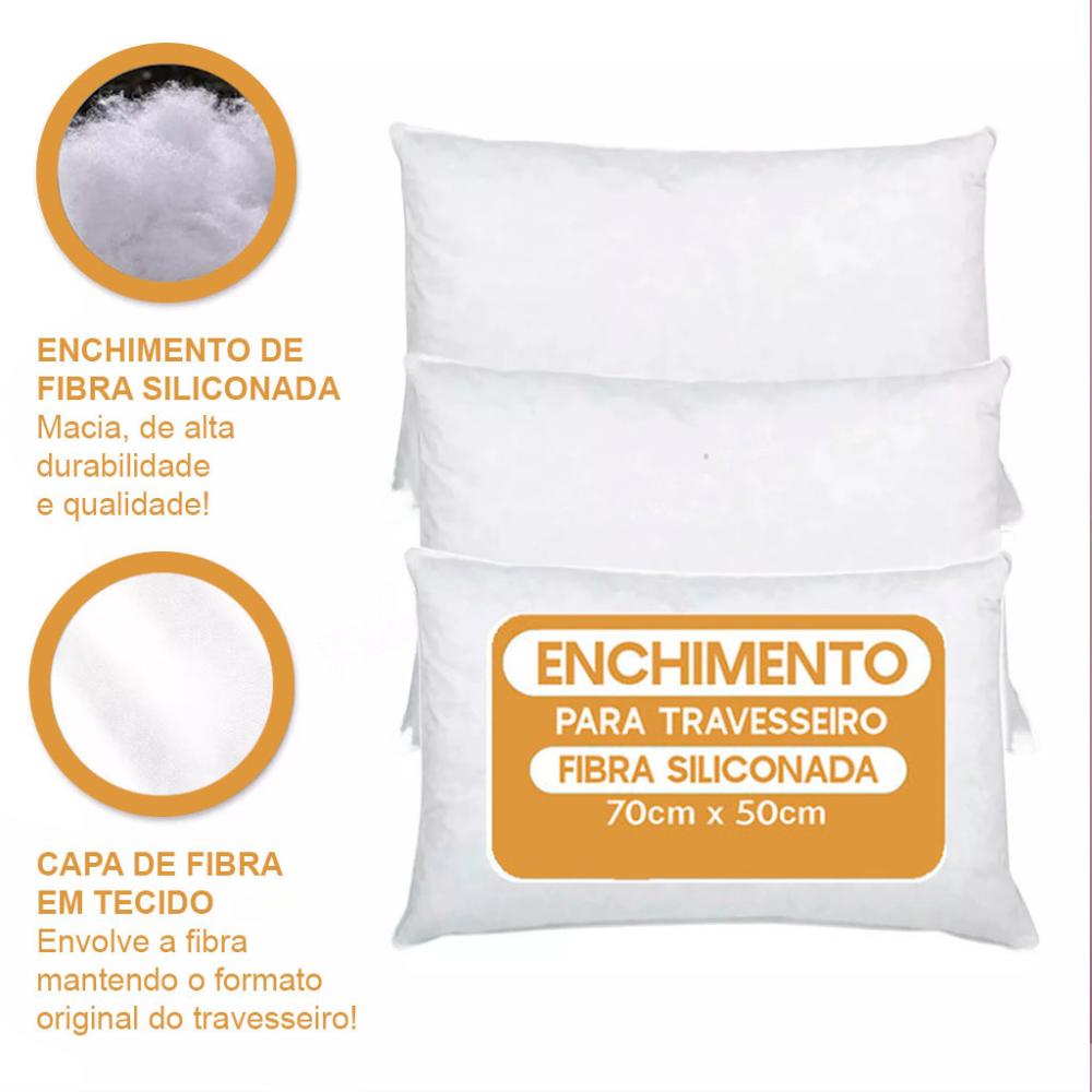 Kit 6 Travesseiros Ant 100% Fibra Siliconada Pura 50x70cm