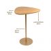 Mesa Lateral Orgânica UP Tampo Cinamono e Metal Dourado 52 cm