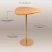 Mesa Lateral Orgânica UP Tampo Cinamono e Metal Dourado 52 cm