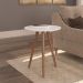Mesa Lateral de Canto Pé Palito Branca 50 cm