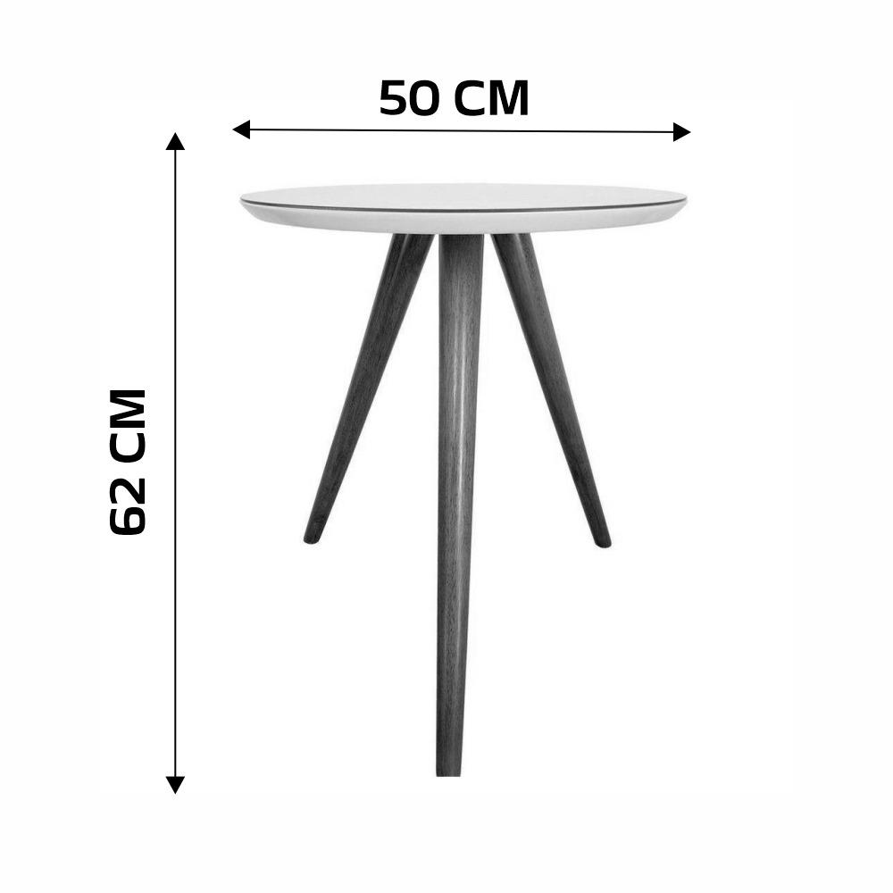 Mesa Lateral de Canto Pé Palito Branca 50 cm