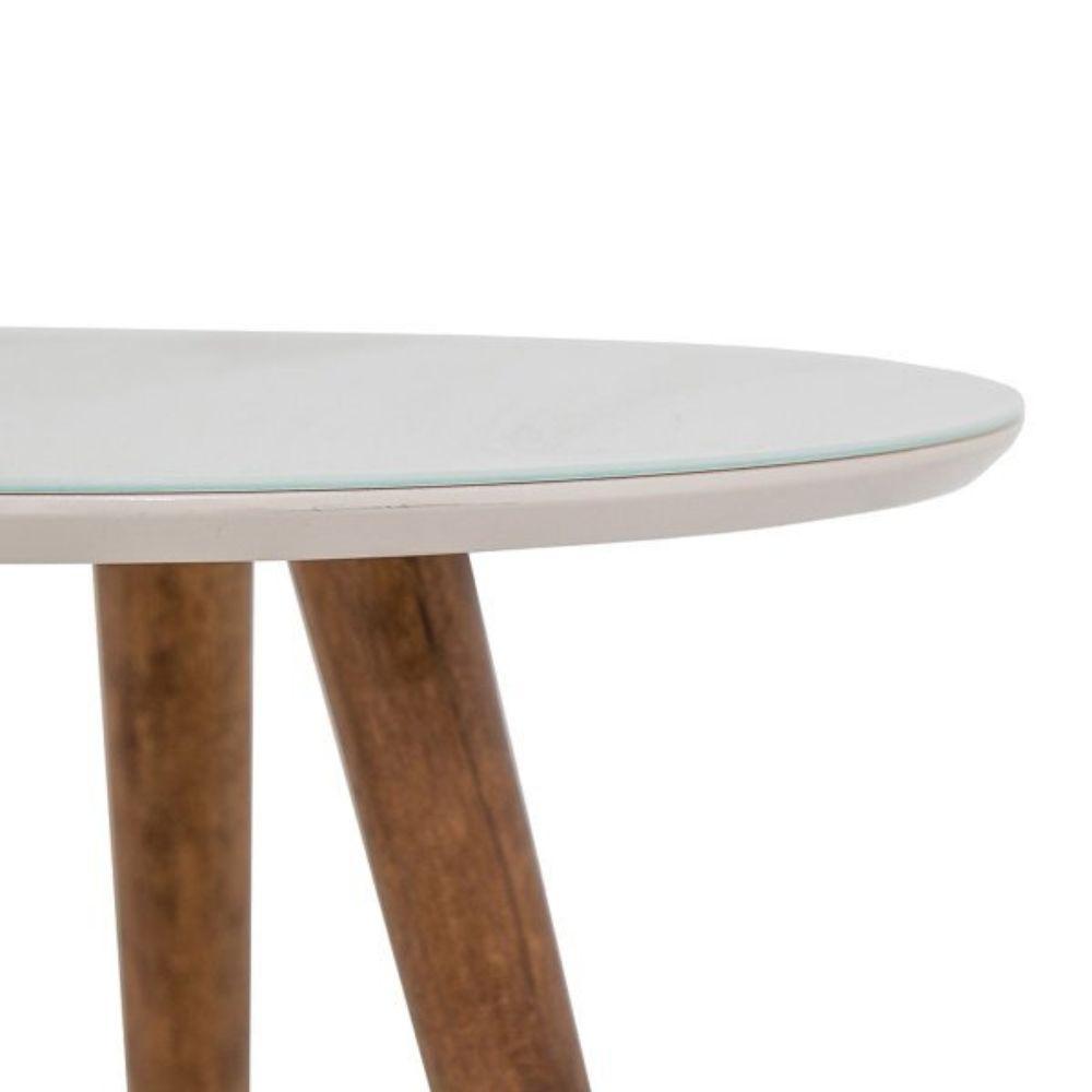 Mesa Lateral de Canto Pé Palito Branca 50 cm