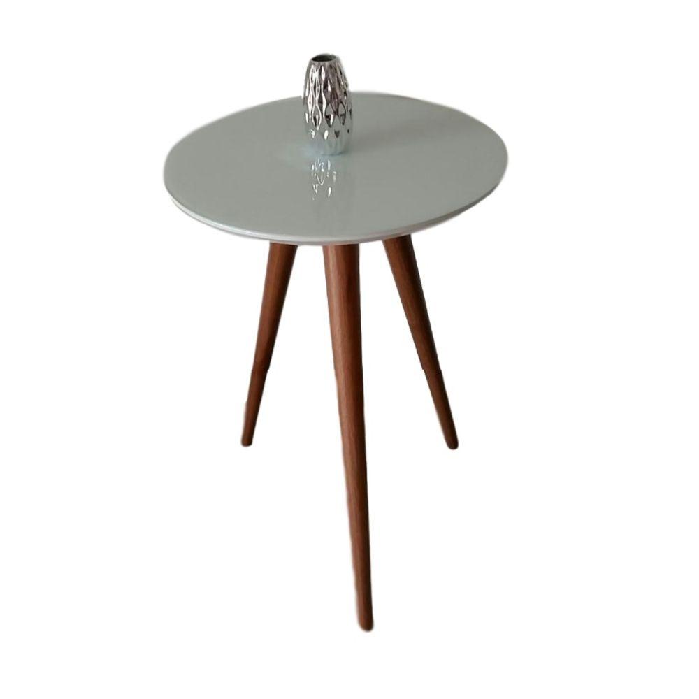 Mesa Lateral de Canto Pé Palito Off White 45 cm