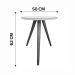 Mesa Lateral de Canto Pé Palito Off White 50 cm