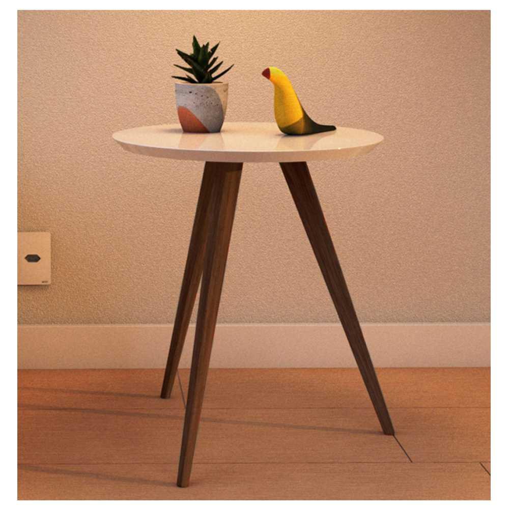 Mesa Lateral de Canto Pé Palito Off White 50 cm