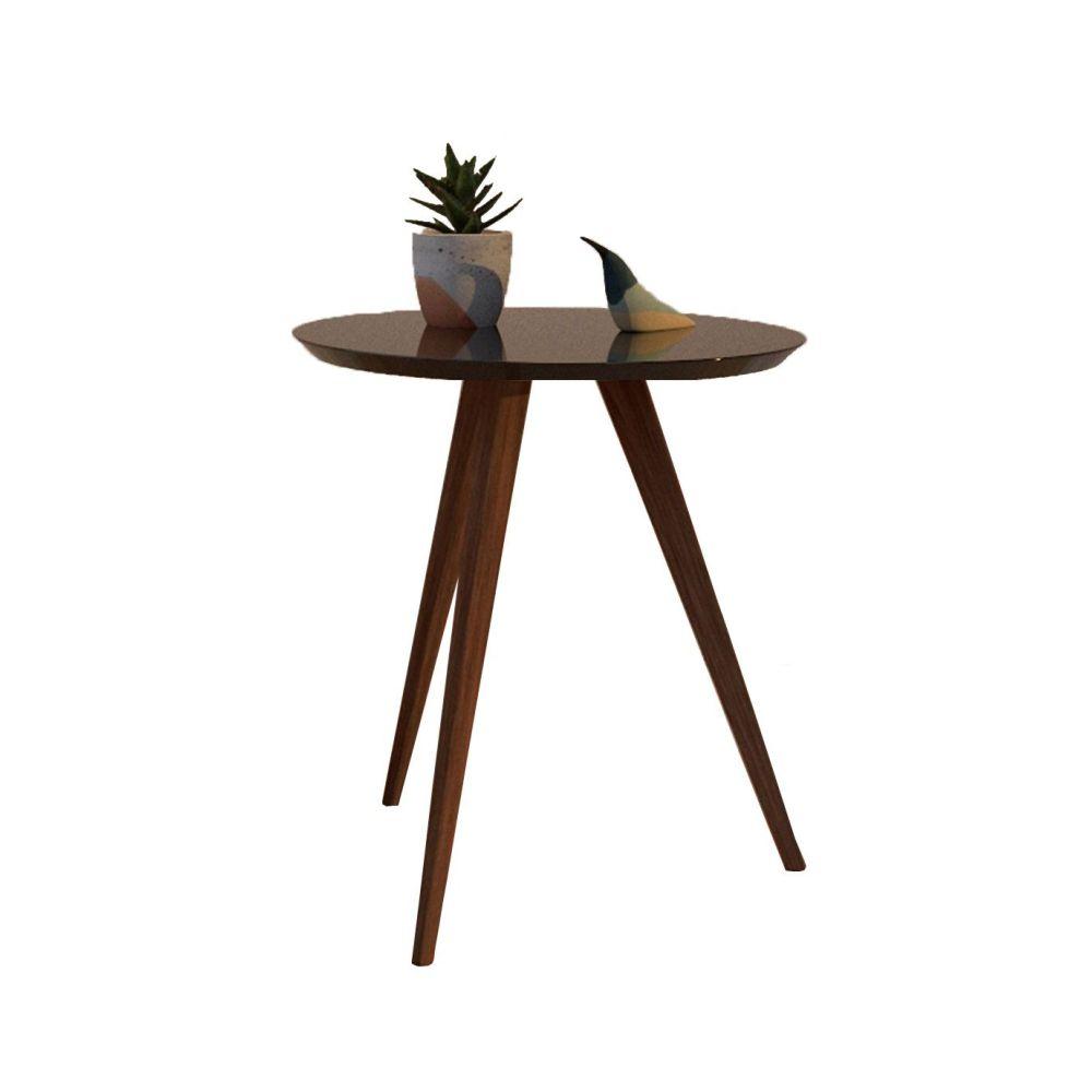 Mesa Lateral de Canto Pé Palito Preta 50 cm