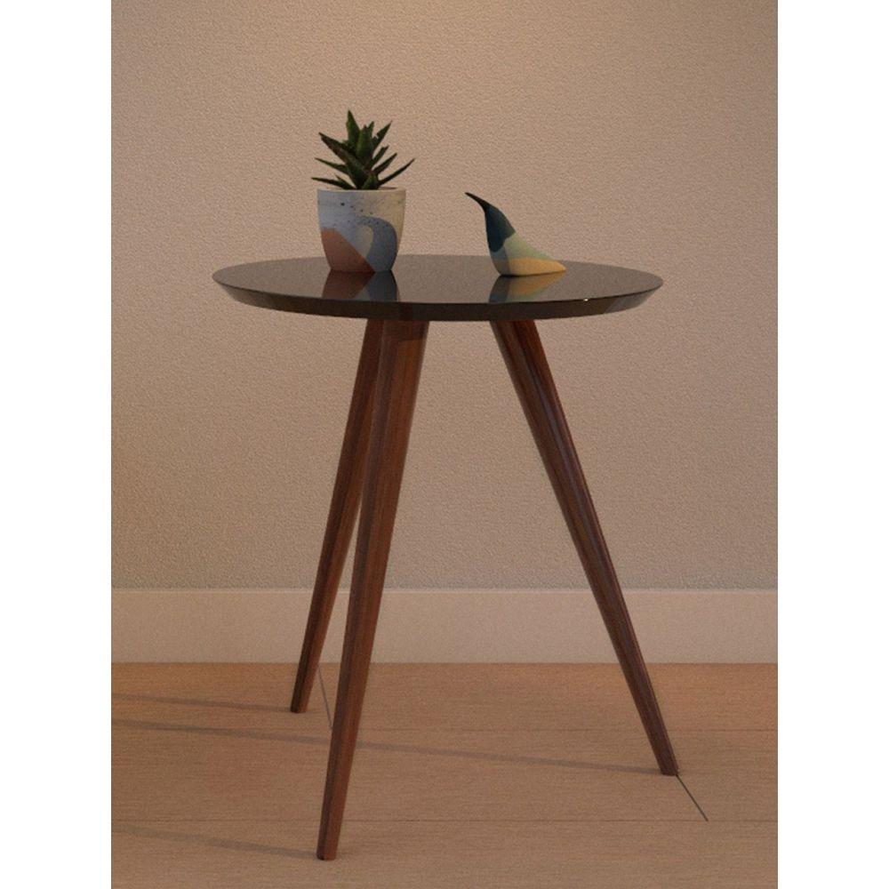 Mesa Lateral de Canto Pé Palito Preta 50 cm