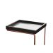 Mesa de Apoio para Sofá Bandeja Espelhada Laca Preta Base Bronze