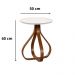 Mesa de Canto Bella Redonda Off White 60 cm