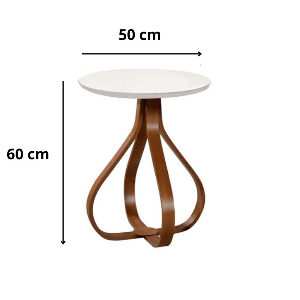 Mesa de Canto Bella Redonda Off White 60 cm