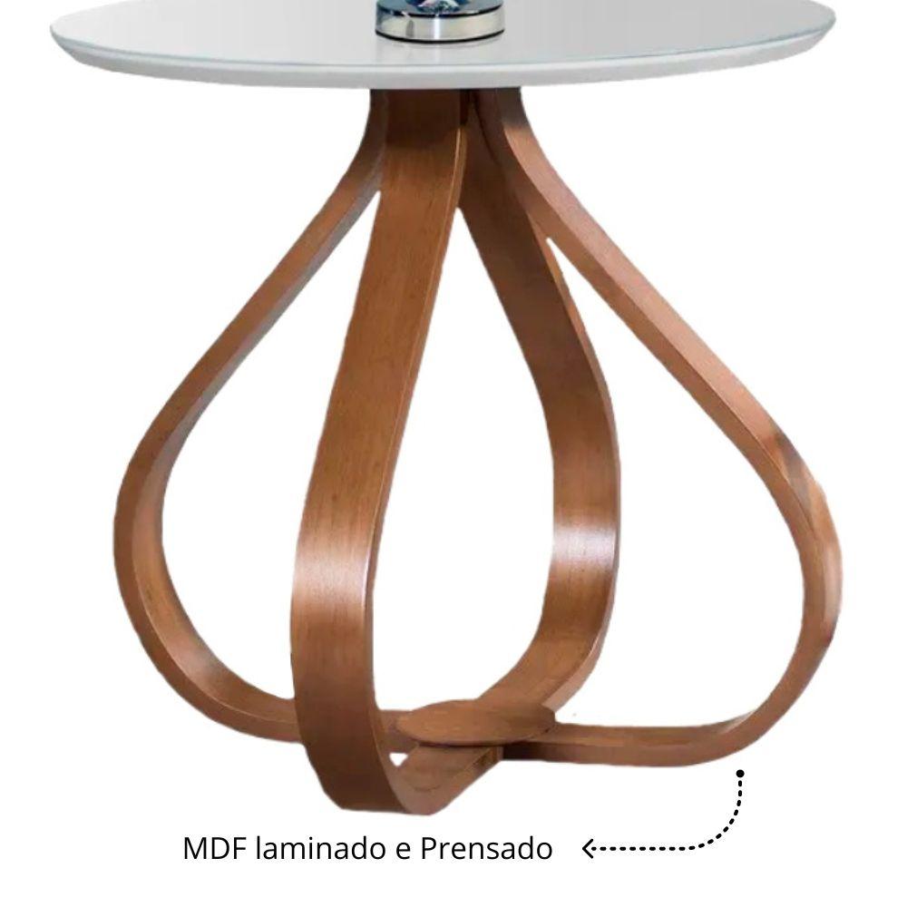 Mesa de Canto Bella Redonda Off White 70 cm