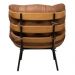 Poltrona Costela Couro Caramelo Metal Preto
