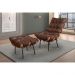 Poltrona Costela Couro Marrom Metal Preto
