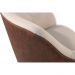 Poltrona Decorativa Hera Linho Nude Couro Caramelo com Base Giratória em Madeira
