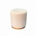 Puff Barcelona Decorativo com Linho Bege e Base Madeira