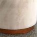 Puff Barcelona Decorativo com Veludo Marfim e Base Madeira