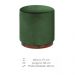Puff Barcelona Decorativo com Veludo Verde e Base Madeira