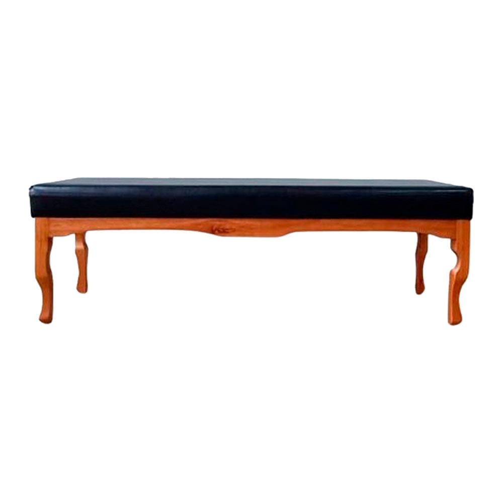 Puff Decorativo Recamier Imperial Couro Preto 1,40M