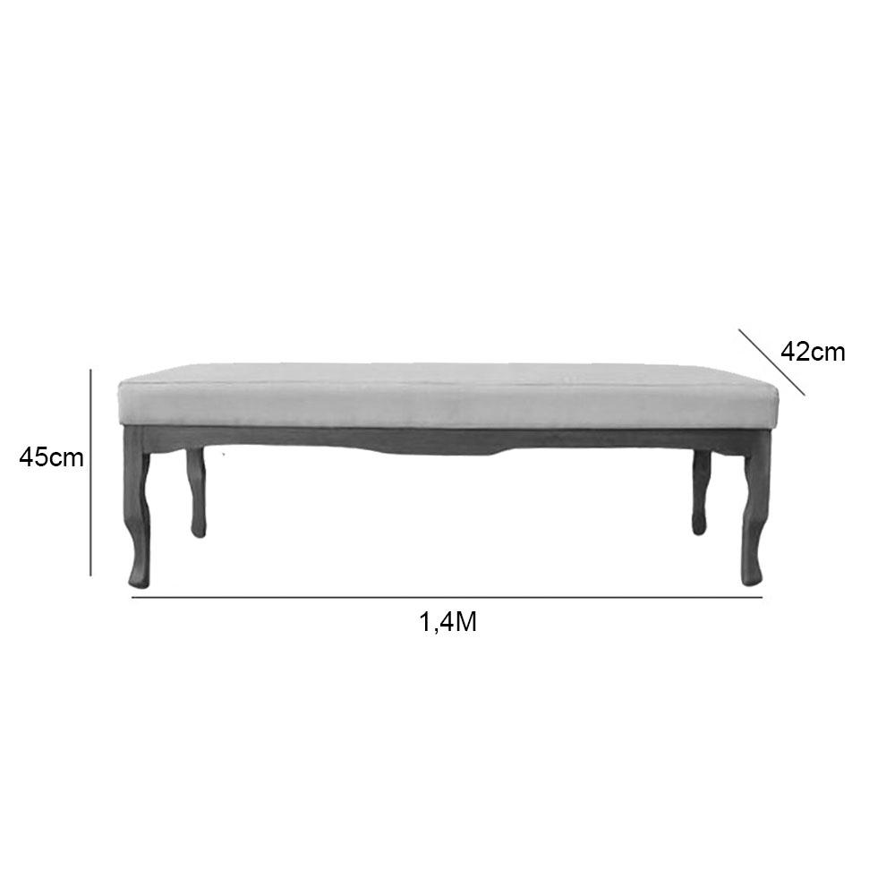 Puff Decorativo Recamier Imperial Linho Bege 1,40M