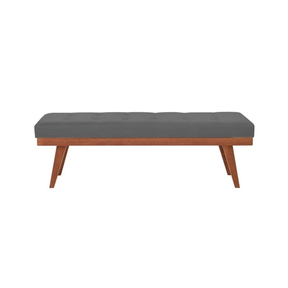 Puff Decorativo Recamier Madri Linho Cinza Noturno