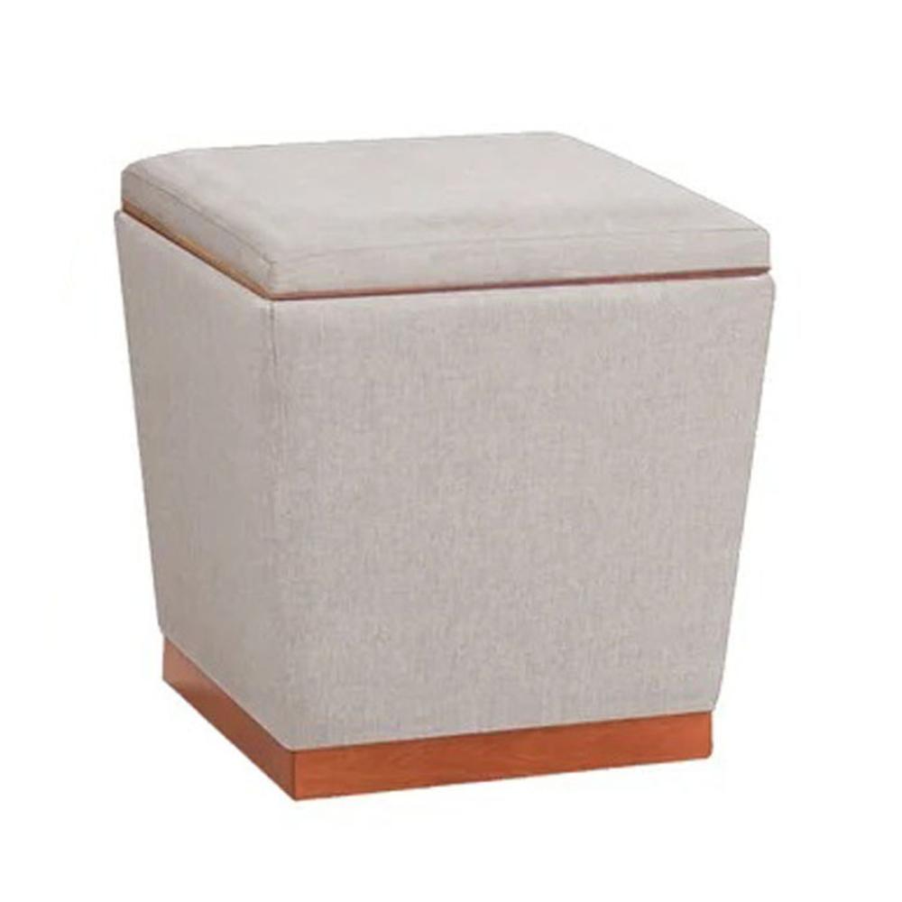 Puff Decorativo Retrô Linho Francês