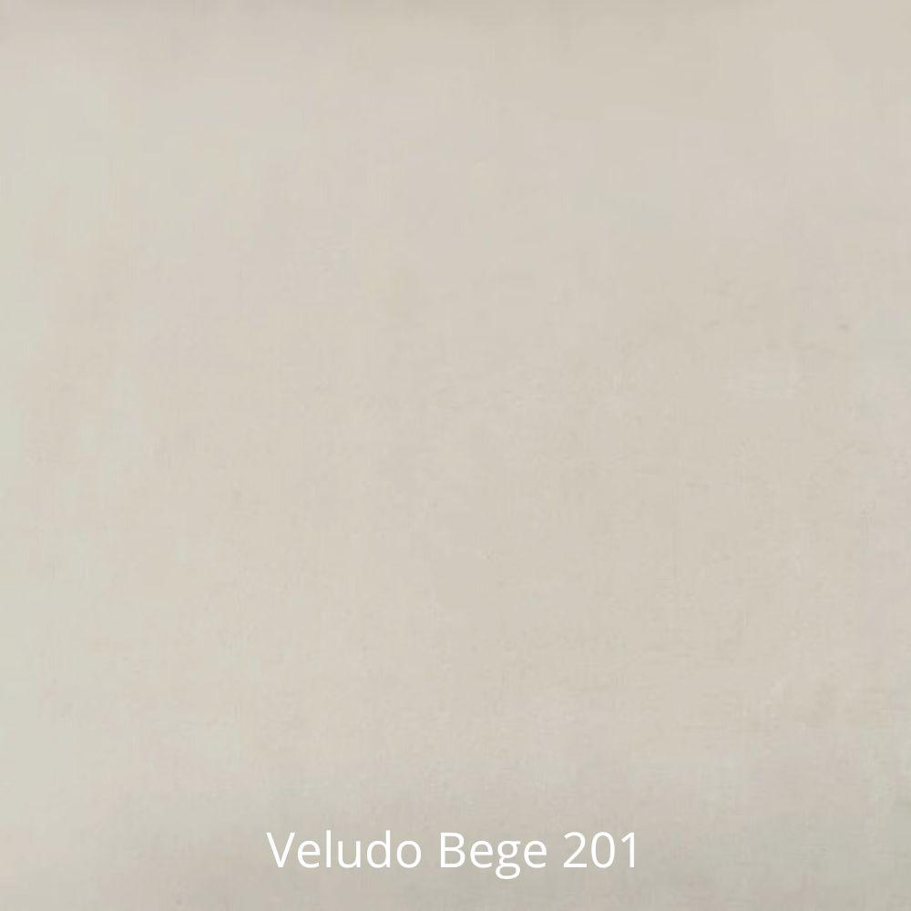 Puff Recamier Valentin Veludo Bege
