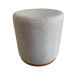 Puff Redondo Saturno Linho Cinza