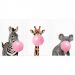 Quadro Dec Girafa Zebra e Coala Mascando Chiclete 3 Telas