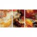 Quadro Decorativo Abstrato Tempestade Cores Quentes 3 Telas