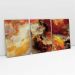 Quadro Decorativo Abstrato Tempestade Cores Quentes 3 Telas