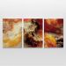 Quadro Decorativo Abstrato Tempestade Cores Quentes 3 Telas