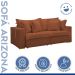 Sofá Cama Retrátil e Reclinável Arizona Veludo Terracota 2,20M