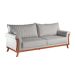 Sofá Living Louise 3 Lugares Linho Cinza 2,20 M