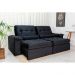 Sofá Retrátil Reclinável Imperial Molas Ensacadas Veludo Preto 2,50M